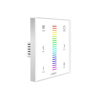 E4  RF2.4GHz RGBW Touch Panel, PWM Power O/P, RGBW Dim, 12/24Vdc, 288W 12A, Single/Multi Zone Support.